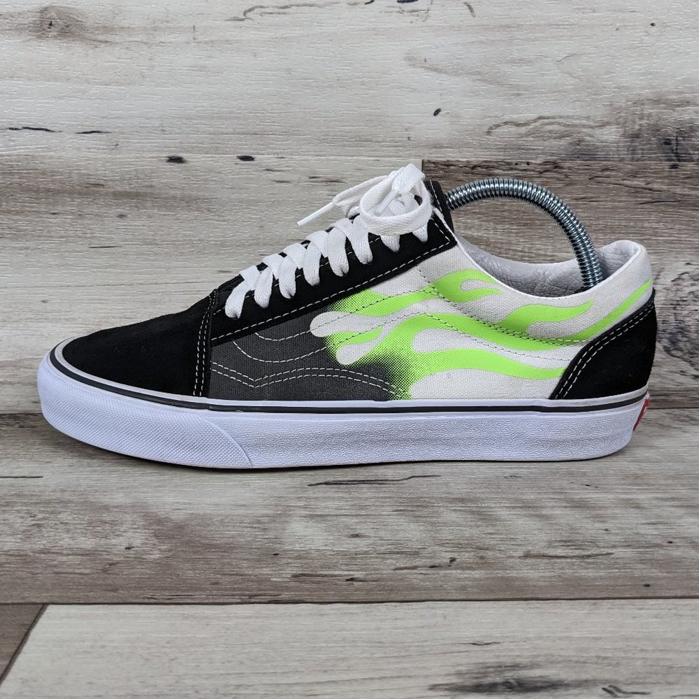 VANS*Unisex "Off The Wall" 2020 Flame Black True White Lace-Up Sneakers~See SIze - Picture 10 of 12